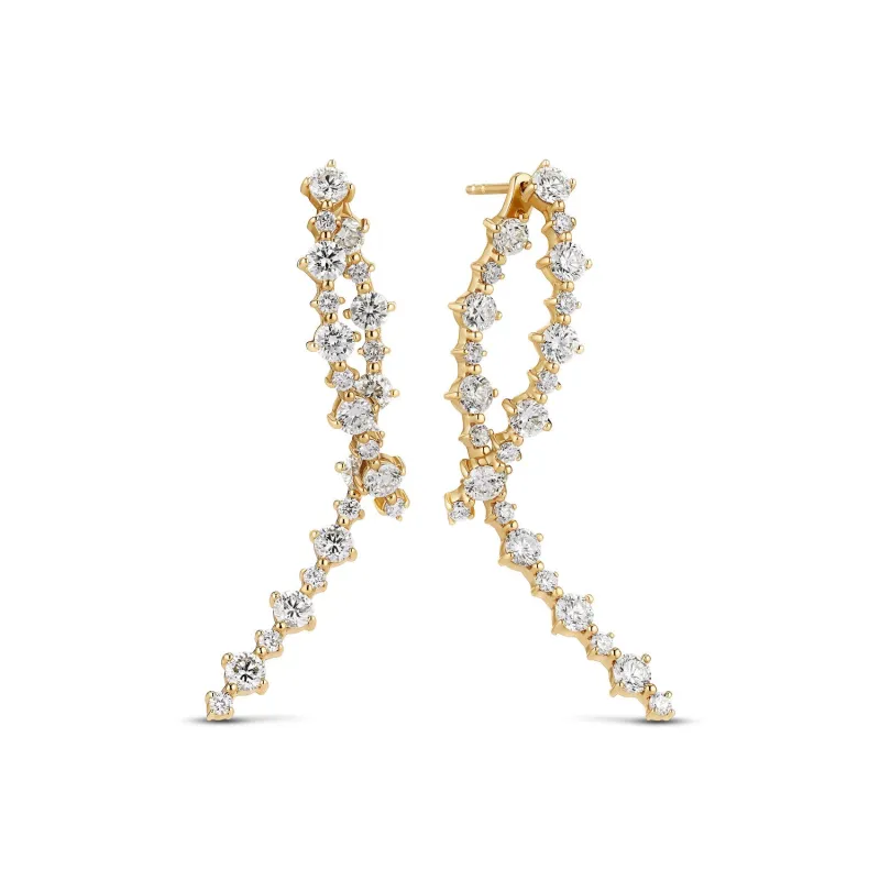 Earrings Brina Creolo - 14k yellow gold or white gold 0.85 ct TW G-H VS lab-grown diamonds made by Sif Jakobs