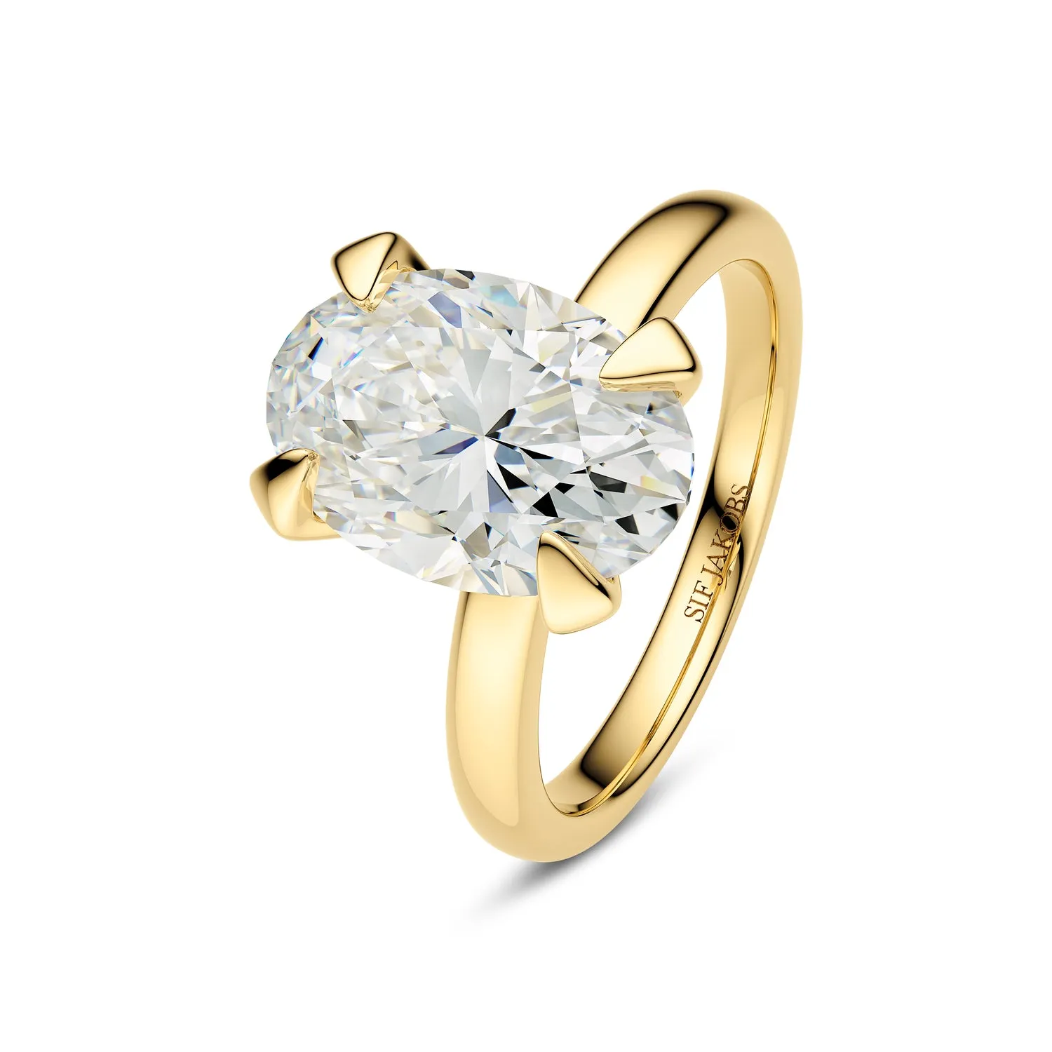 Ring Grace Oval Solitaire - 14k yellow gold or white gold 1.00-3.00 ct TW G-H VS lab-grown diamond sold by Sif Jakobs