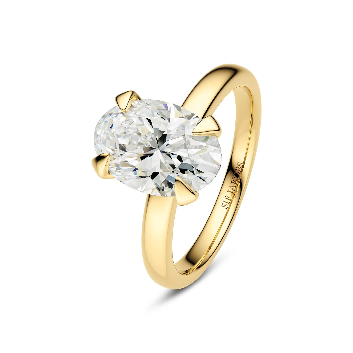 Ring Grace Oval Solitaire - 14k yellow gold or white gold 1.00-3.00 ct TW G-H VS lab-grown diamond sold by Sif Jakobs product image thumbnail 4