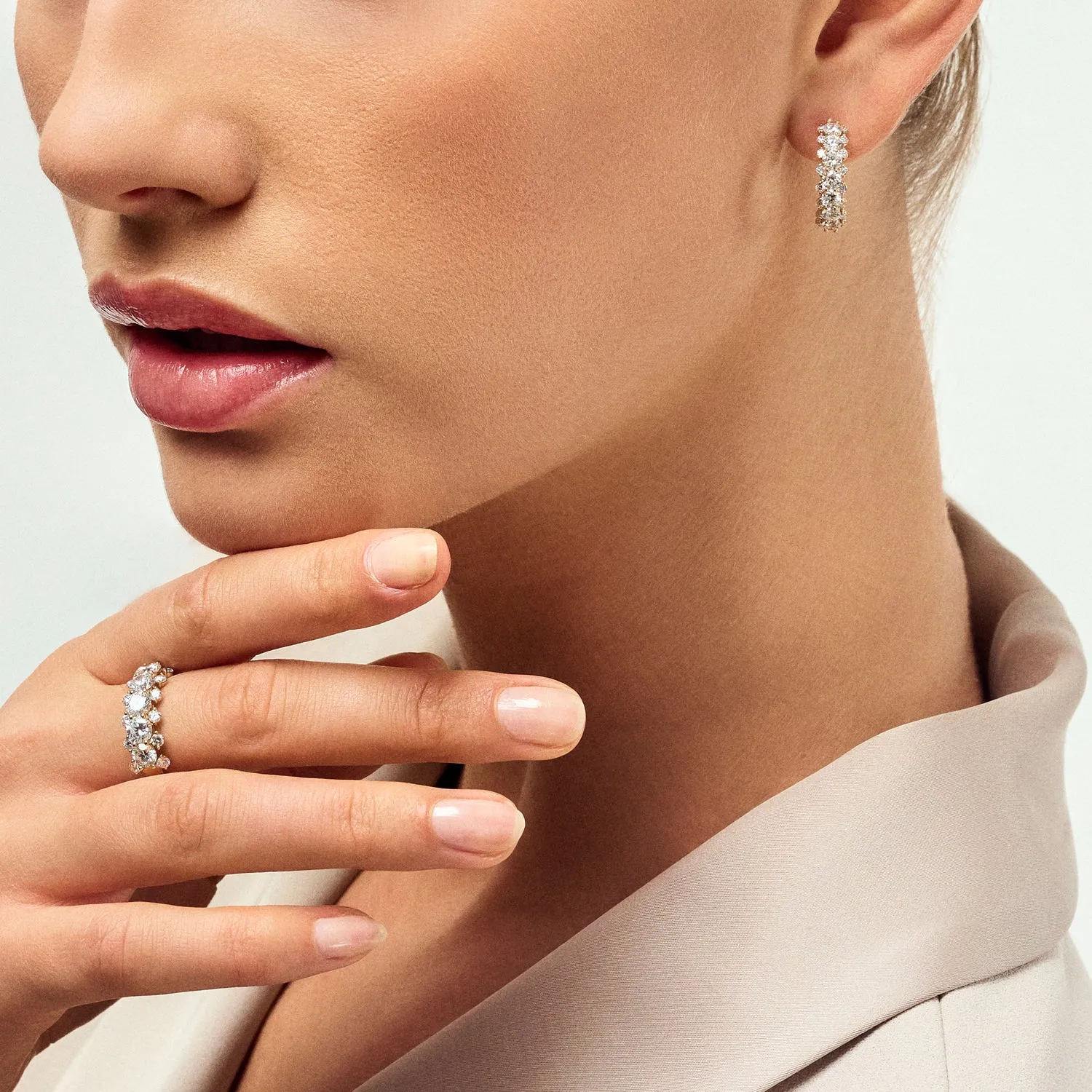 Earrings fior - 14k yellow gold or white gold 0.88-2.43 ct TW G-H VS lab-grown diamonds sold by Sif Jakobs product image thumbnail 2