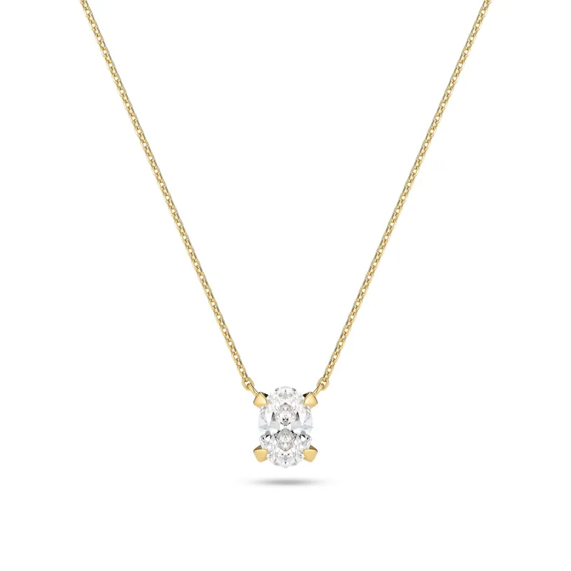Necklace Grace Oval Solitaire - 14k yellow gold or white gold 0.75 ct TW G-H VS lab-grown diamond made by Sif Jakobs