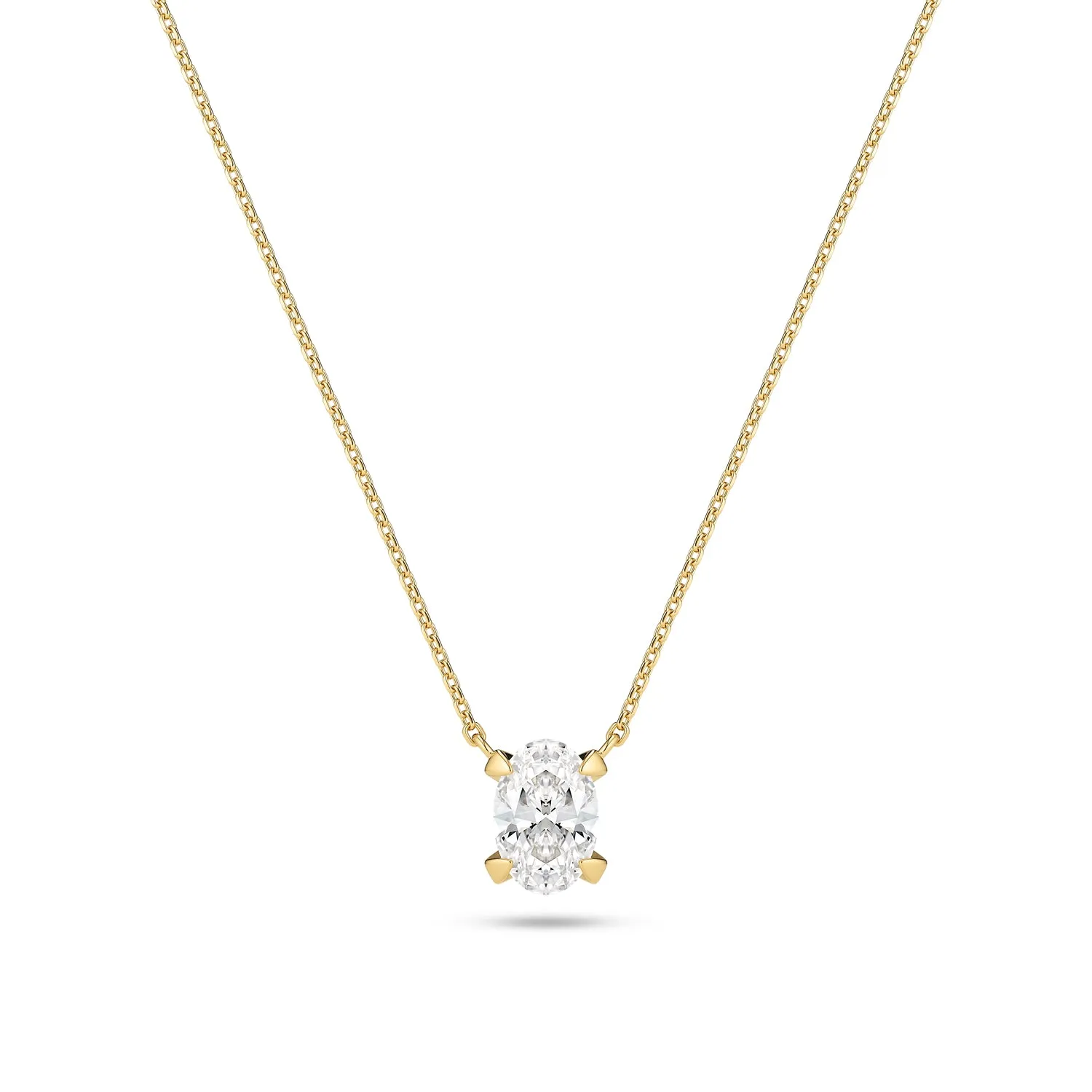 Necklace Grace Oval Solitaire - 14k yellow gold or white gold 0.75 ct TW G-H VS lab-grown diamond sold by Sif Jakobs