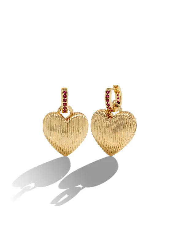 The Textured Heart Earrings sold by YLANG23