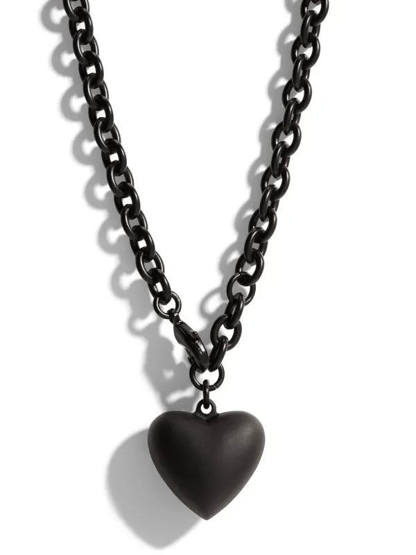 The Black Mini Puffy Heart Necklace sold by YLANG23