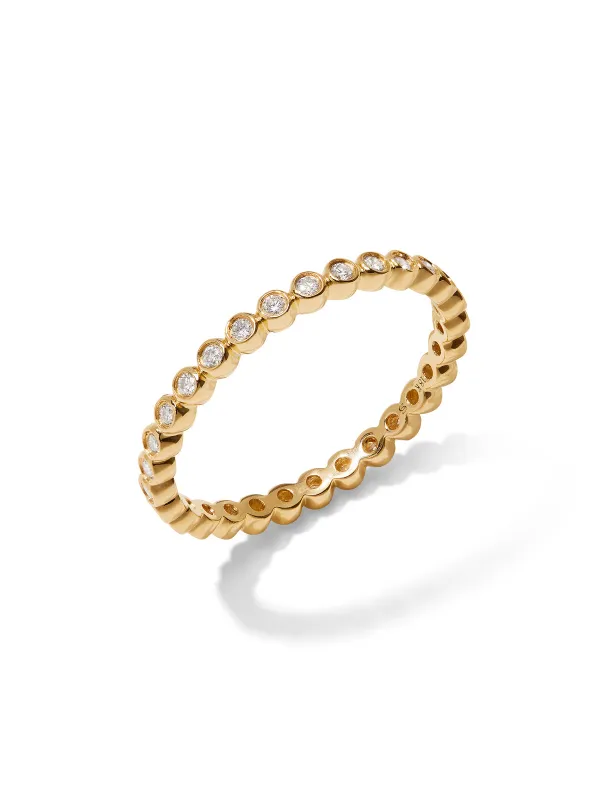 Mini Bezel Diamond Yellow Gold Band sold by YLANG23