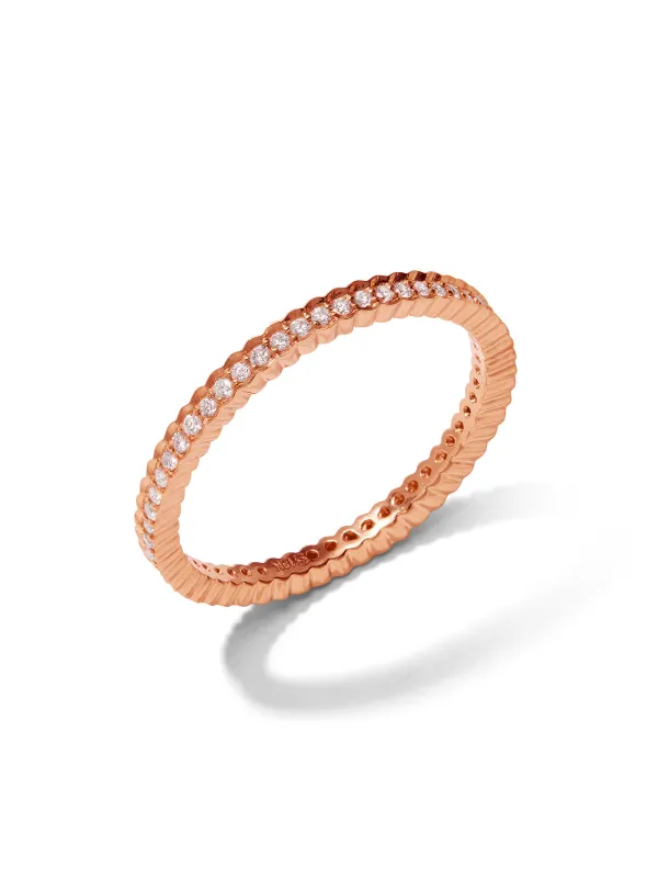 Scallop Diamond Rose Gold Band sold by YLANG23