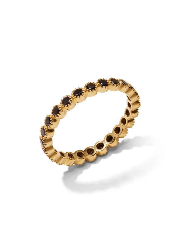 Bezel Black Diamond Yellow Gold Band sold by YLANG23