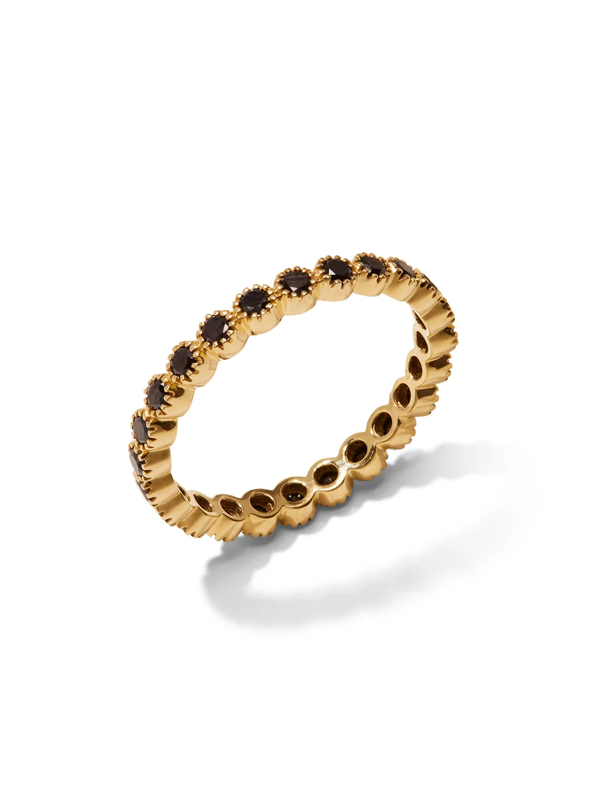 Bezel Black Diamond Yellow Gold Band sold by YLANG23