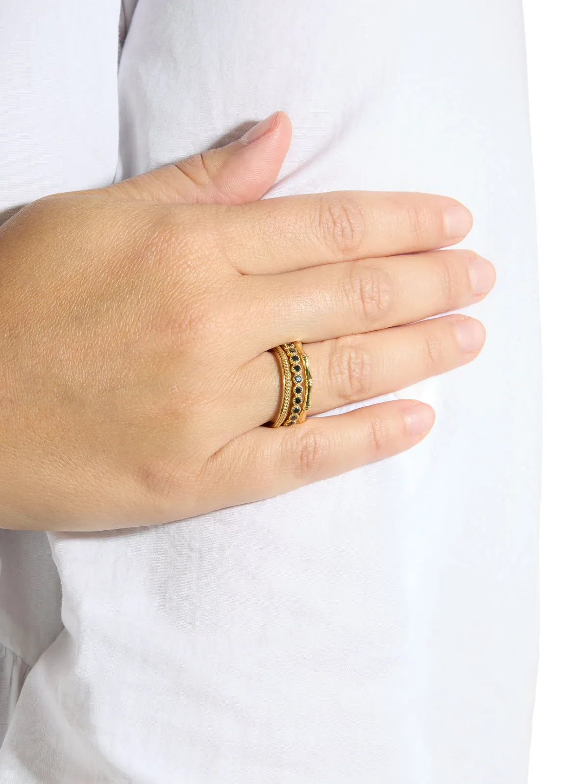 Bezel Black Diamond Yellow Gold Band sold by YLANG23 product image thumbnail 2