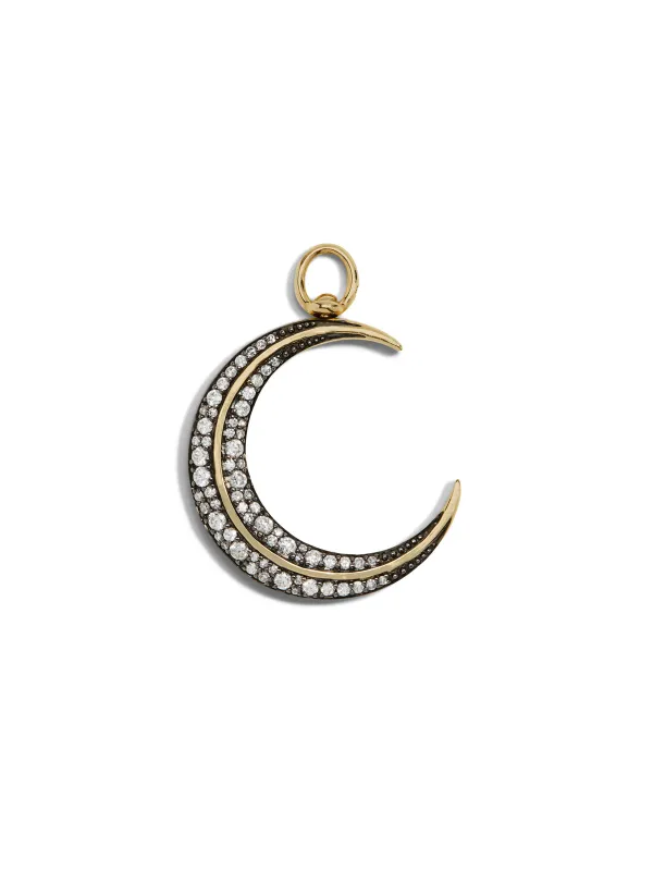 Antique Finish Crescent Moon Yellow Gold Pendant sold by YLANG23