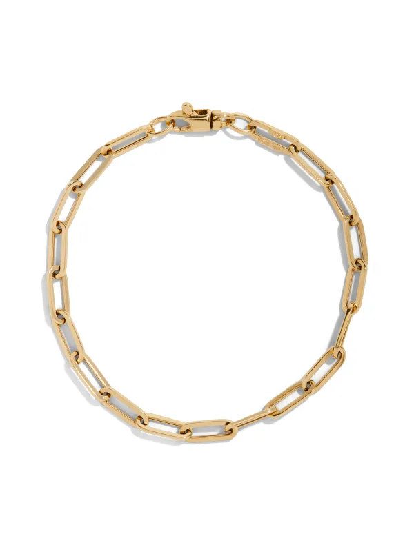 Small Link Paperclip Yellow Gold Chain Bracelet sold by YLANG23