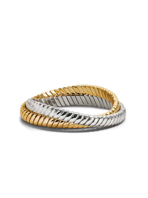 Mixed Metals Double Cobra Bracelet Duo sold by YLANG23