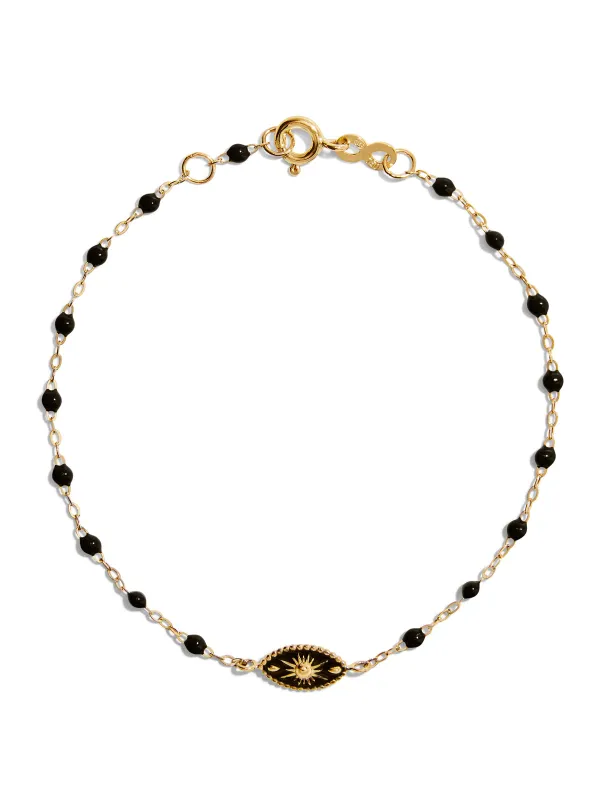 Karma Black Resin Yellow Gold Bracelet sold by YLANG23