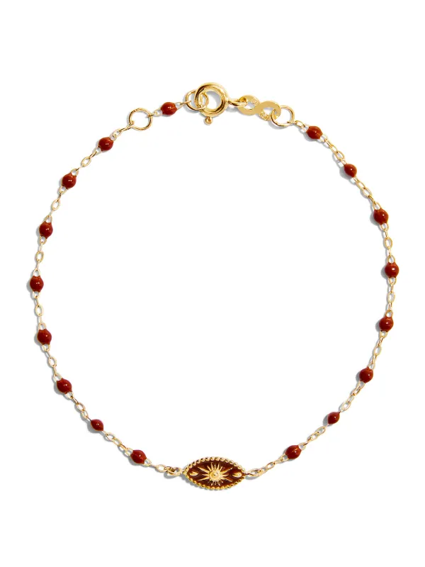 Karma Mocha Resin Yellow Gold Bracelet made by YLANG23
