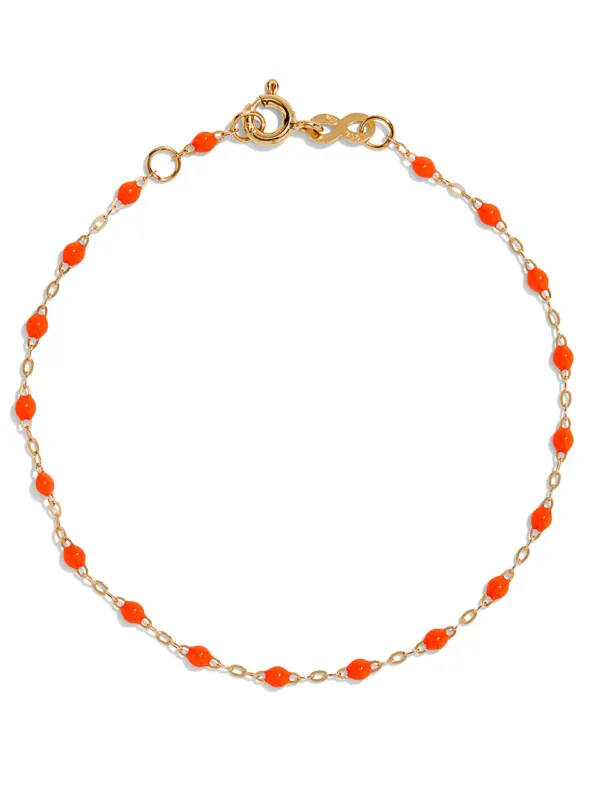 Classic Gigi Orange Resin Yellow Gold Bracelet sold by YLANG23