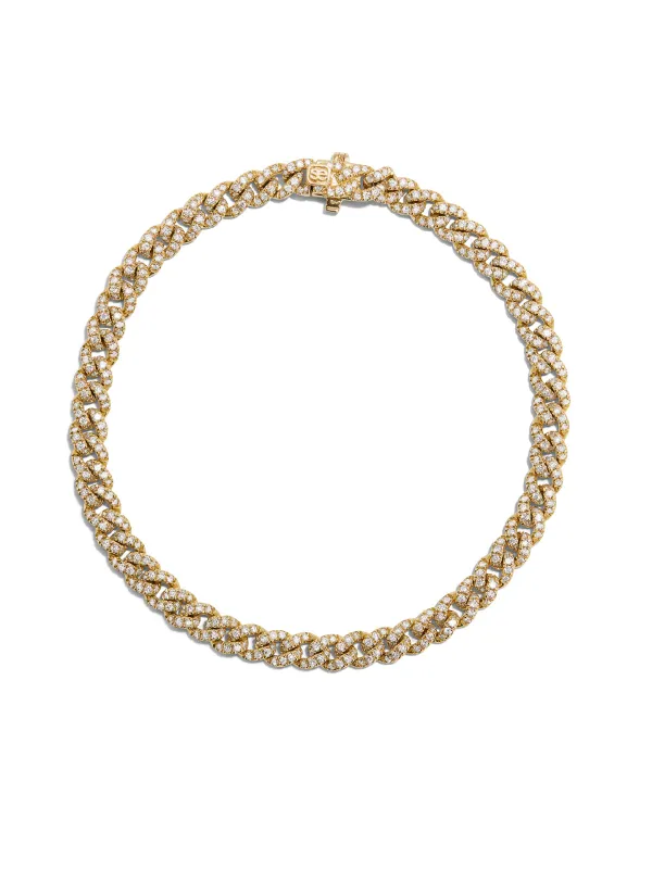 4mm Pavé Link Yellow Gold Bracelet sold by YLANG23