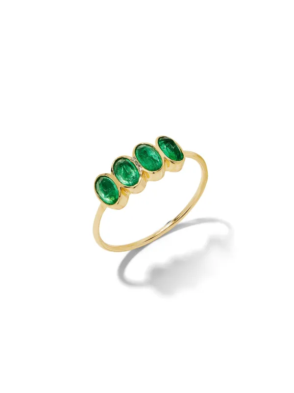 Multi Emerald Yellow Gold Ring sold by YLANG23