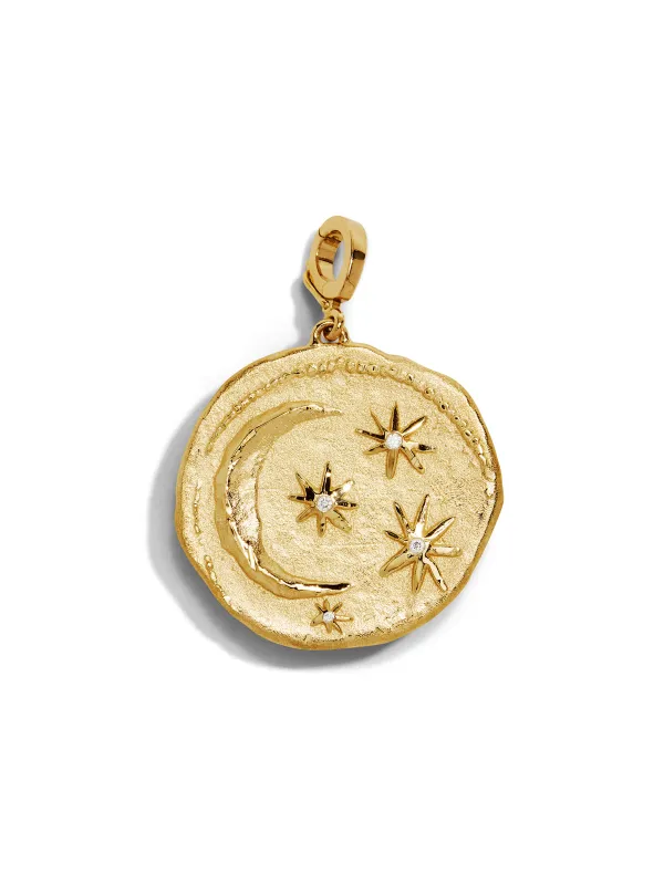 Diamond Large Cosmic Coin Yellow Gold Charm sold by YLANG23