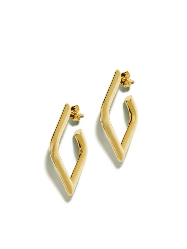 Large Pure Marquise Eye Yellow Gold Hoops sold by YLANG23