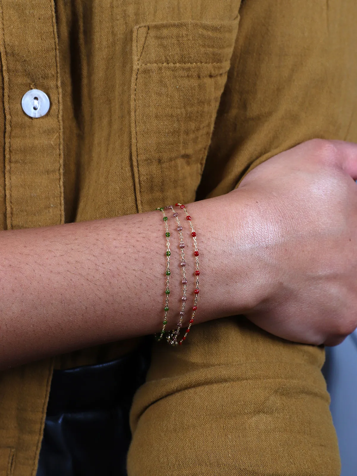 Classic Gigi Bordeaux Resin Yellow Gold Bracelet sold by YLANG23 product image thumbnail 2