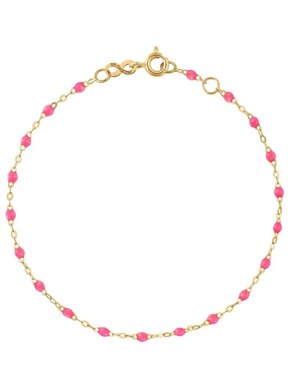 Classic Gigi Pink Resin Yellow Gold Bracelet sold by YLANG23