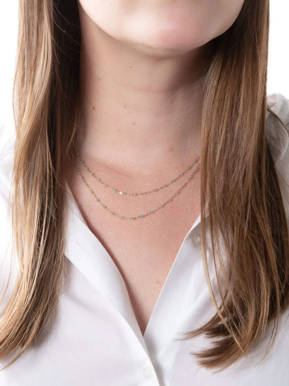 Classic Gigi Aqua Resin Yellow Gold Necklace sold by YLANG23 product image thumbnail 2