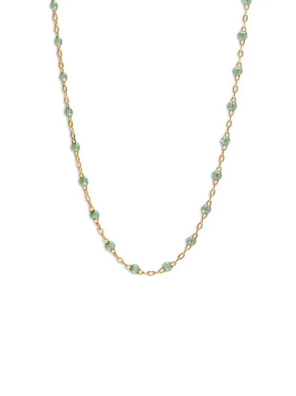 Classic Gigi Aqua Resin Yellow Gold Necklace sold by YLANG23
