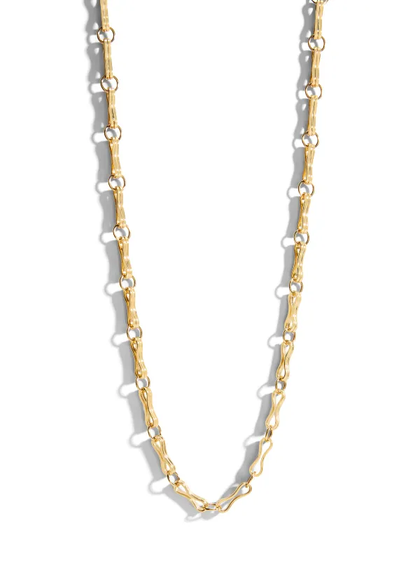 Large Motif Double Link Yellow Gold Chain Necklace sold by YLANG23
