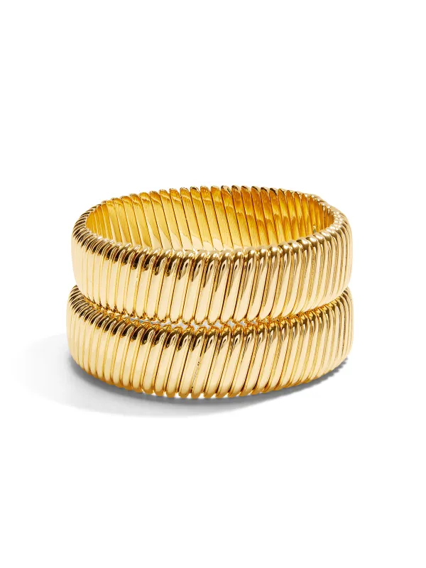 The Rolling Bracelet in Gold Set of 2 sold by YLANG23