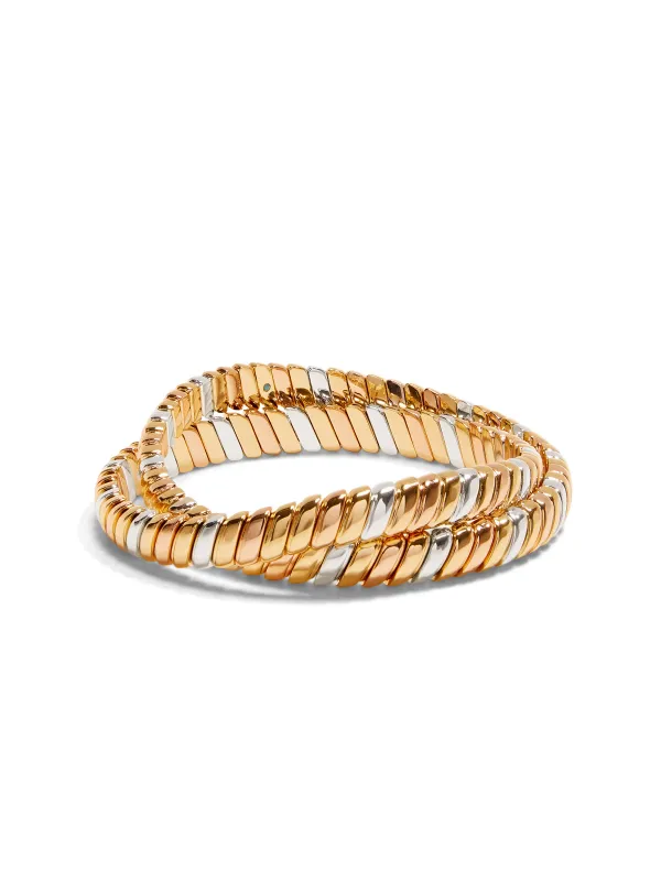 The Tricolor Double Cobra Bracelet sold by YLANG23