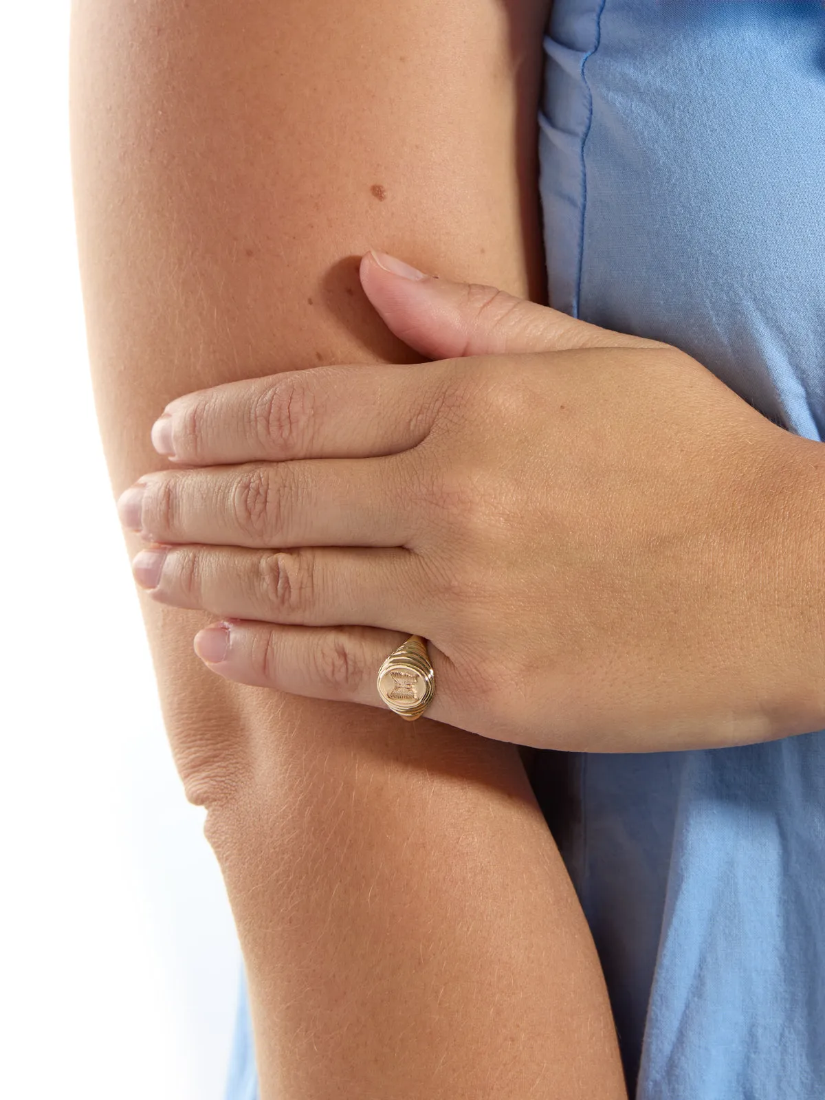 Butterfly Tiered Fantasy Yellow Gold Signet Ring sold by YLANG23 product image thumbnail 2