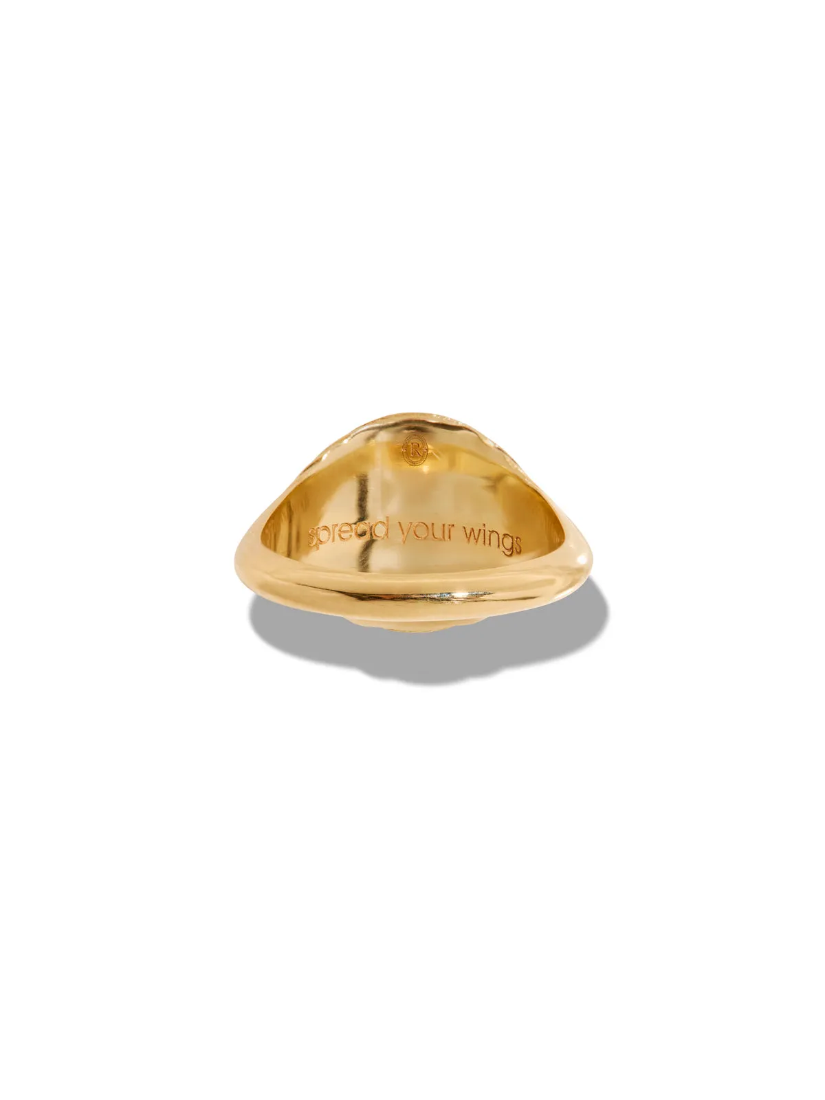 Butterfly Tiered Fantasy Yellow Gold Signet Ring sold by YLANG23 product image thumbnail 3