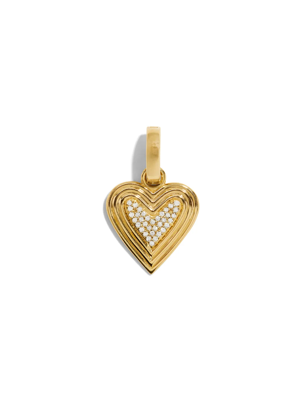 Make Your Move Pavé Heart Hinged Yellow Gold Charm sold by YLANG23