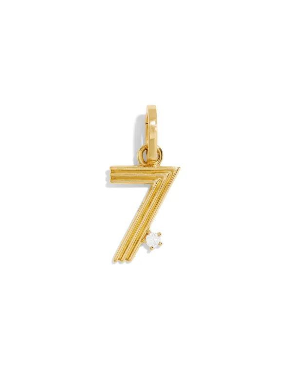 Groovy Diamond Number Hinged Yellow Gold Charm sold by YLANG23