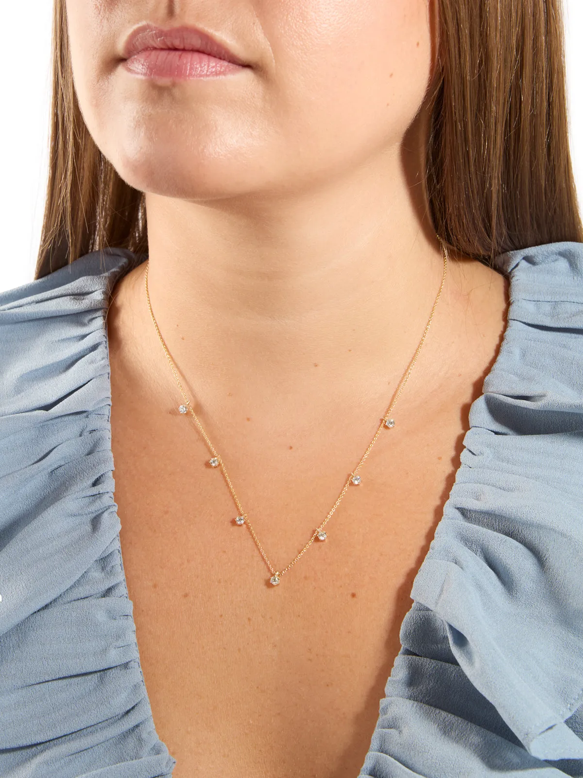 Floating Diamond Yellow Gold Necklace sold by YLANG23 product image thumbnail 2