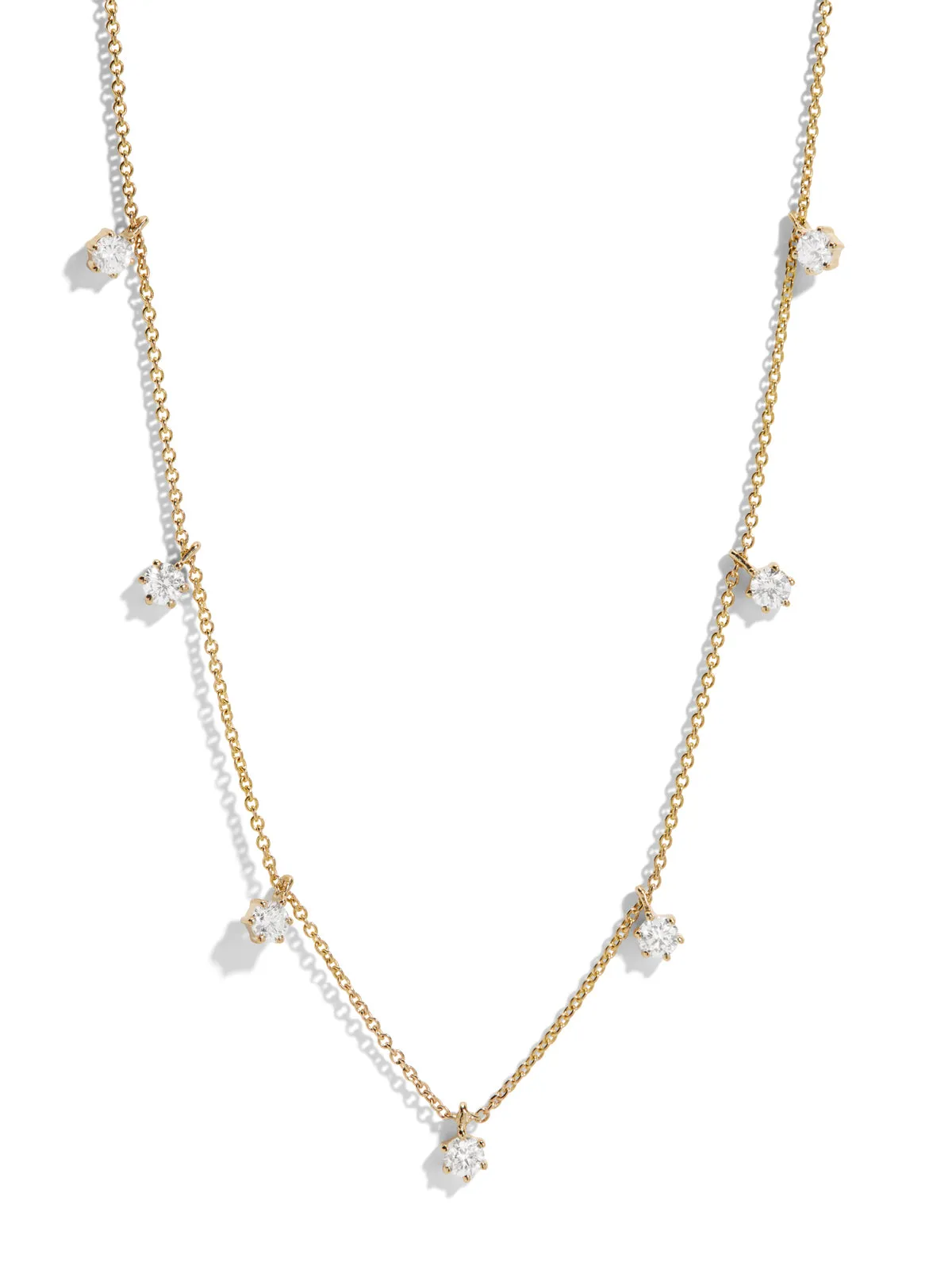 Floating Diamond Yellow Gold Necklace sold by YLANG23