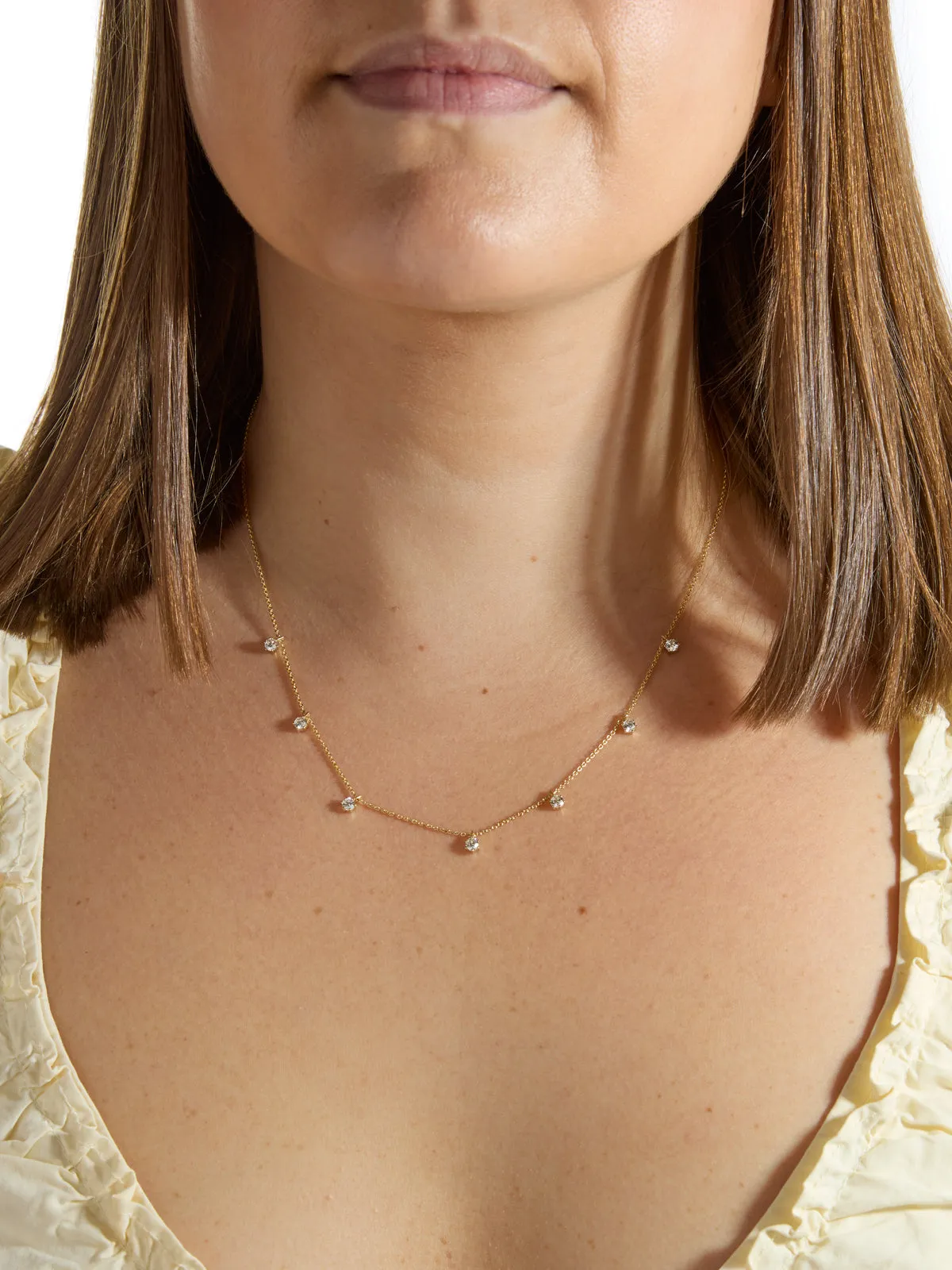 Floating Diamond Yellow Gold Necklace sold by YLANG23 product image thumbnail 3