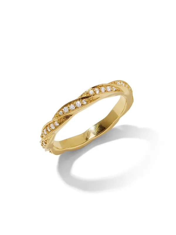 Twine Diamond Yellow Gold Band sold by YLANG23