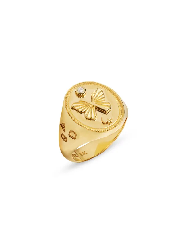 Reverie Yellow Gold Signet Ring sold by YLANG23