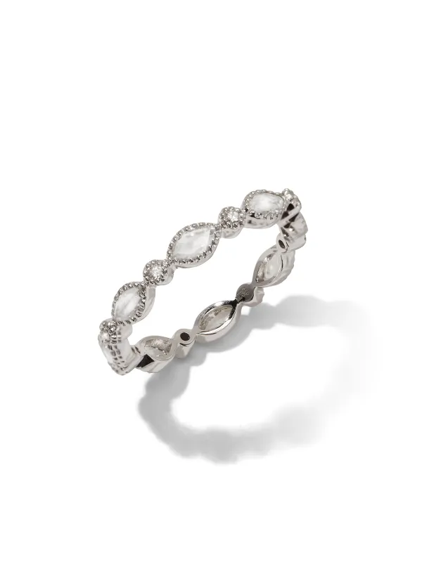 Amara Rose Cut Diamond White Gold Band made by YLANG23