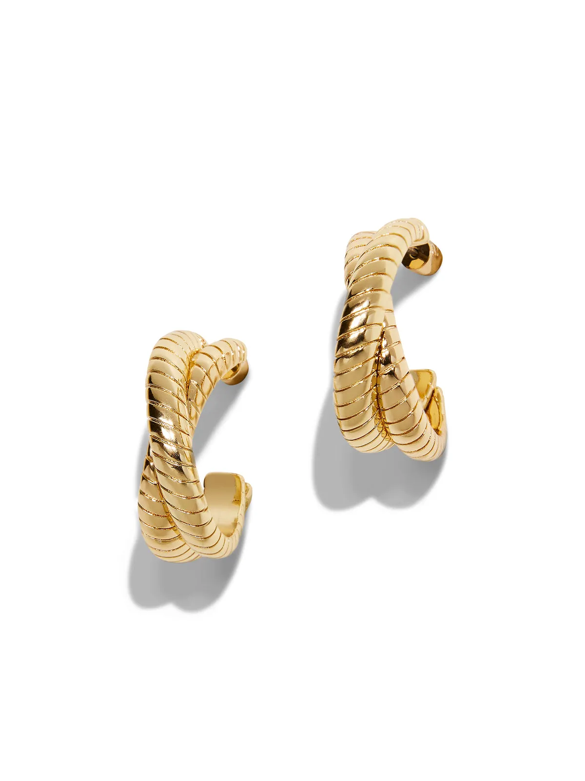 The Gold Double Cobra Hoops sold by YLANG23