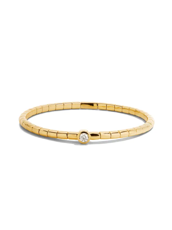 Full Circle Diamond Yellow Gold Stretch Bracelet made by YLANG23