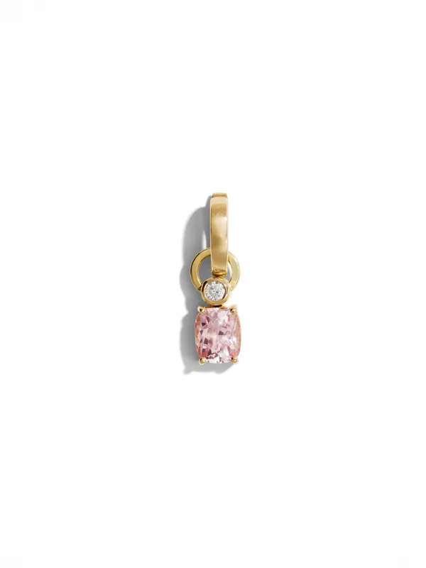 Full Circle Diamond & Cushion Light Pink Sapphire Charm sold by YLANG23