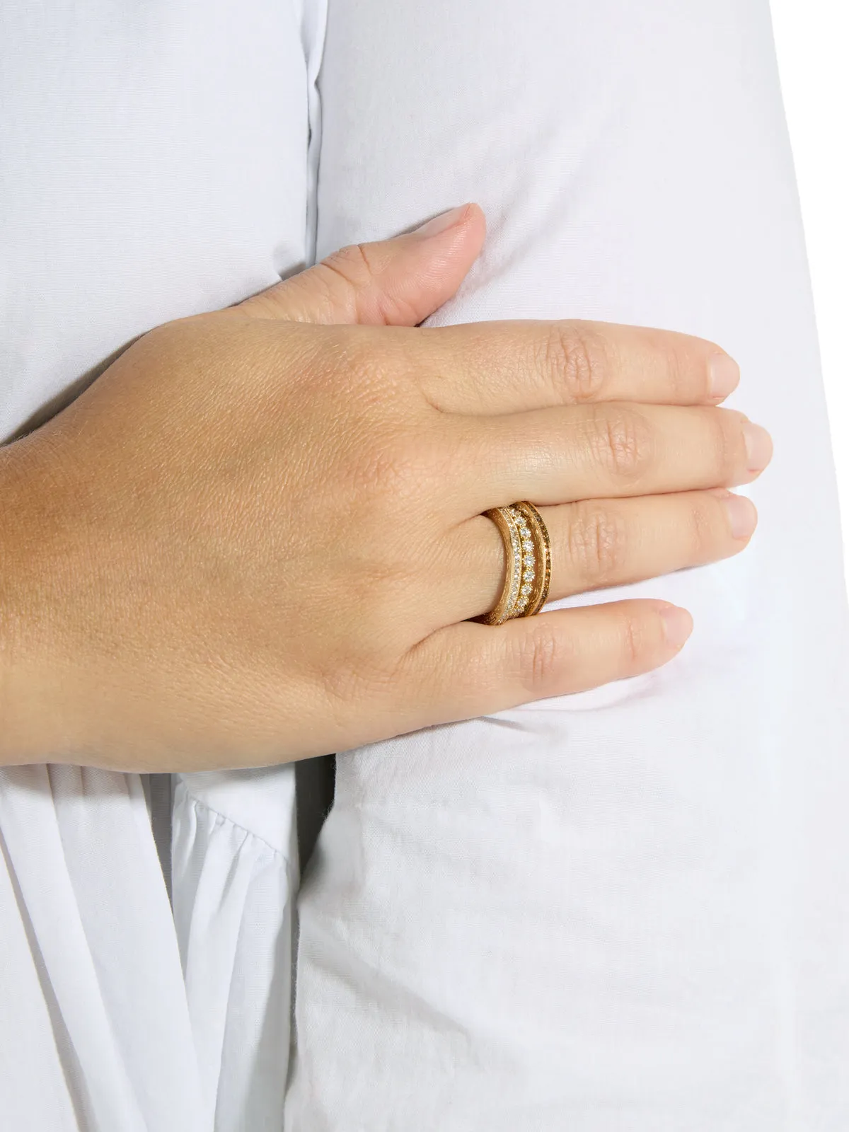 Bezel Diamond Yellow Gold Band sold by YLANG23 product image thumbnail 2