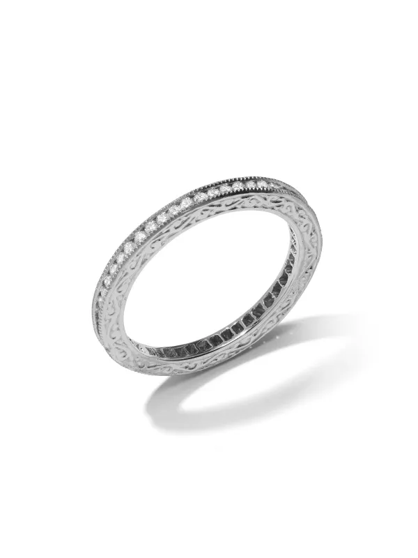 Channel Set Diamond White Gold Band sold by YLANG23