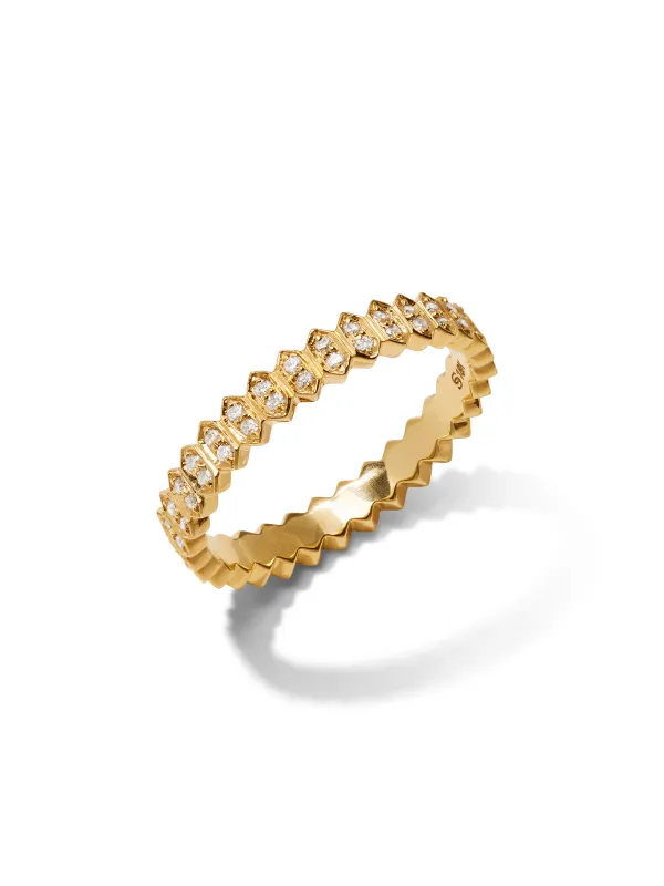 Mini Abacus Diamond Yellow Gold Band sold by YLANG23