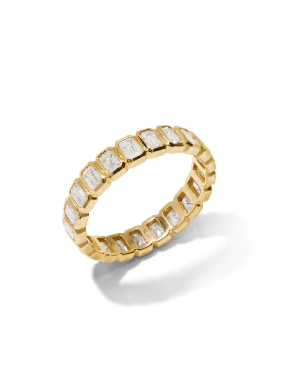 Nea Emerald Cut Diamond Yellow Gold Band sold by YLANG23