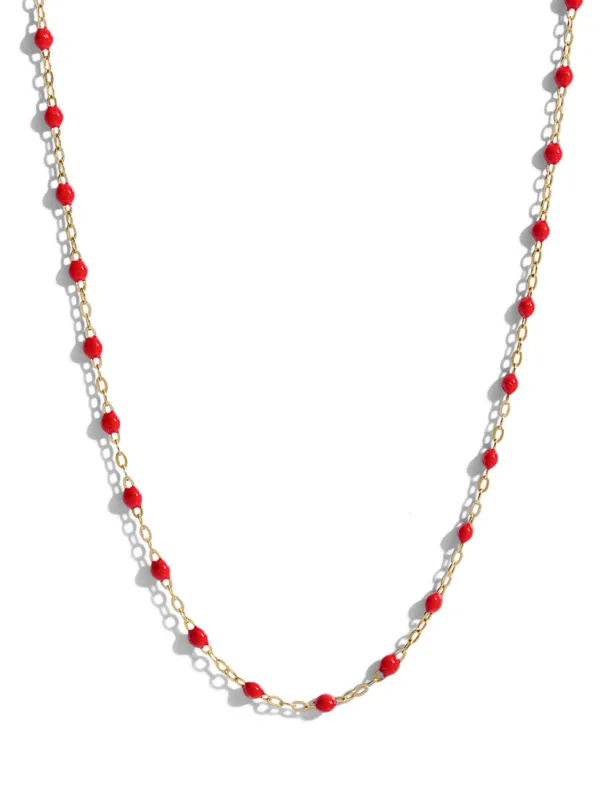 Classic Gigi Poppy Resin Yellow Gold Necklace sold by YLANG23