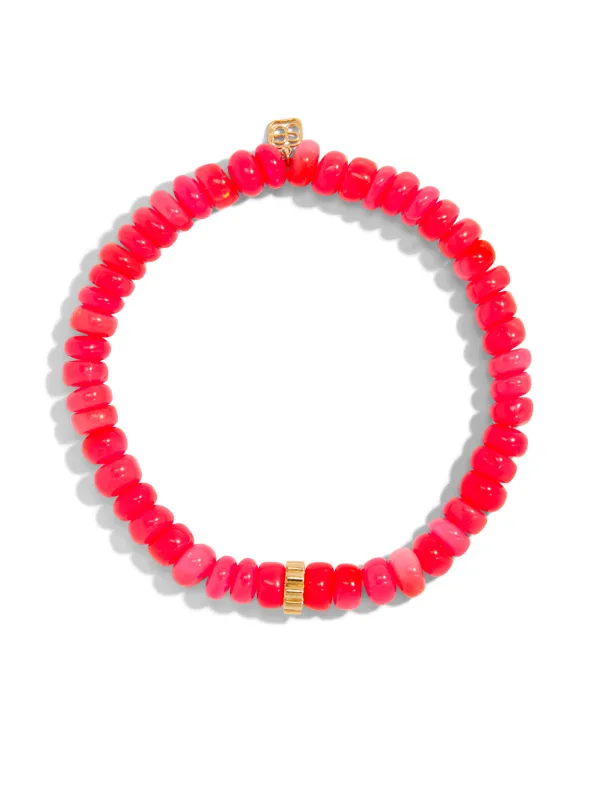 Scallop Rondelle on Hot Pink Opal Beaded Bracelet sold by YLANG23