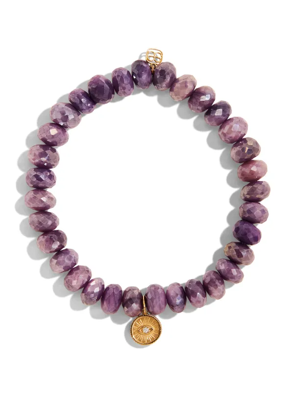 Small Marquise Eye Coin on Mystic Purple Moonstone Beaded Bracelet sold by YLANG23